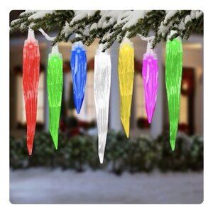 Gemmy Orchestra of Lights Color Changing 24 LED Icicle Lights Christmas Holiday